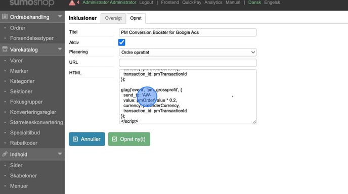 Add _PM Conversion Booster_ Inclusion to Website Administration - Step 10