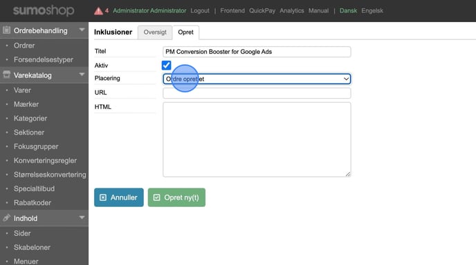 Add _PM Conversion Booster_ Inclusion to Website Administration - Step 8