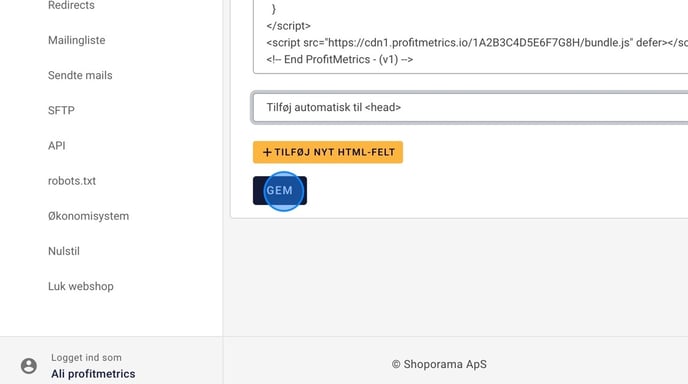 Adding HTML Fields in Shoporama Webshop Admin - Step 30