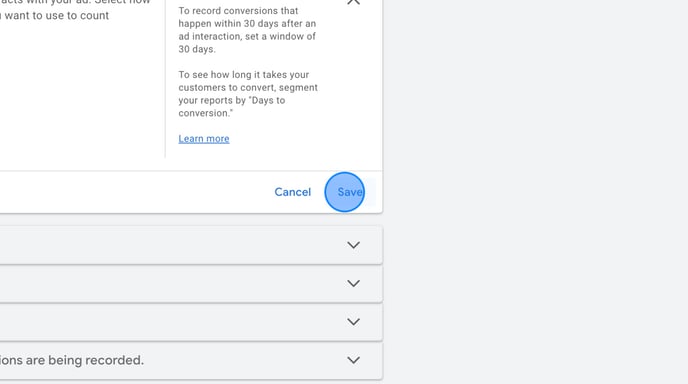 Adjust Click-through Conversion Window for Rewarding Ads in Google Ads - Step 22