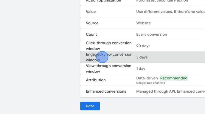 Adjust Click-through Conversion Window for Rewarding Ads in Google Ads - Step 23