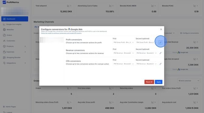 Configure ProfitMetrics Conversions For Ad Platforms - Step 6