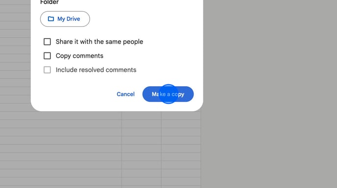 Copy and edit a Google Sheets template. - Step 11