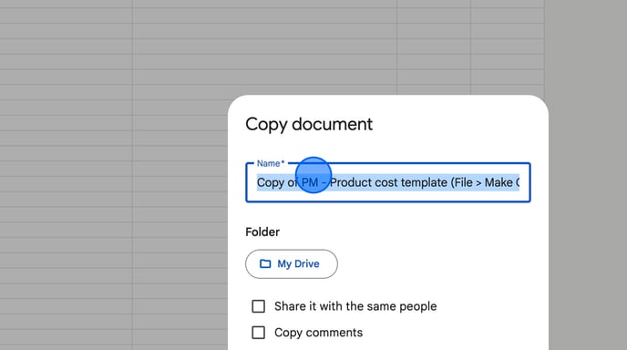 Copy and edit a Google Sheets template. - Step 4