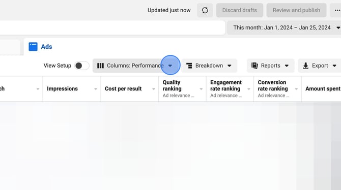 Create Custom Metrics and Columns in Facebook Ads Manager - Step 2