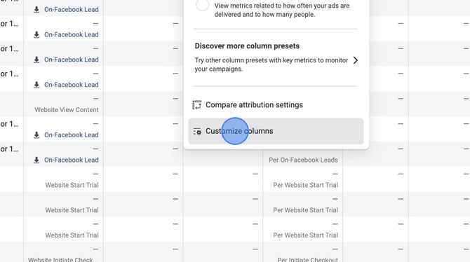 Create Custom Metrics and Columns in Facebook Ads Manager - Step 3