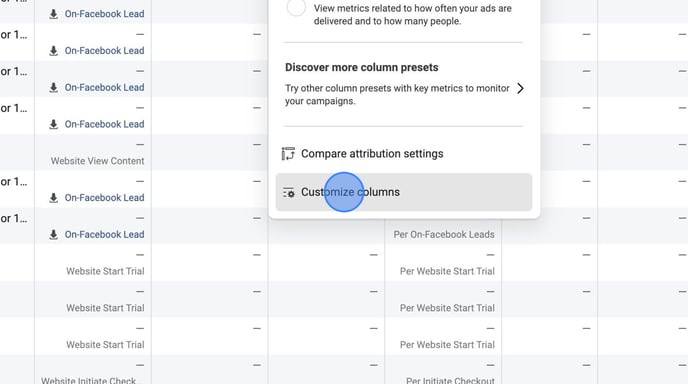 Create Custom Metrics and Columns in Facebook Ads Manager - Step 3