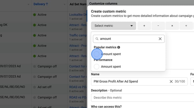 Create Custom Metrics and Columns in Facebook Ads Manager - Step 50