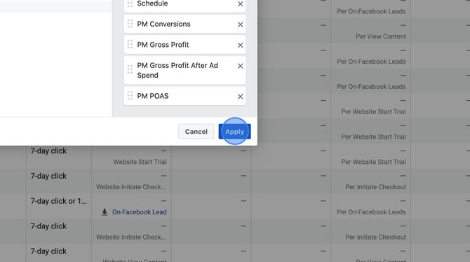 Create Custom Metrics and Columns in Facebook Ads Manager - Step 85