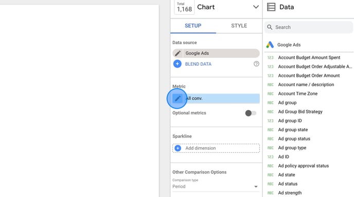 Create a Looker report for PM conversions. - Step 2