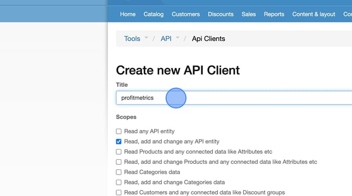 Create a new API client and generate a client ID - Step 10