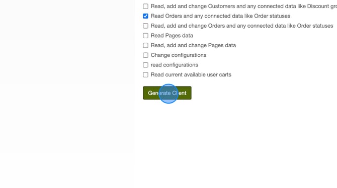 Create a new API client and generate a client ID - Step 21