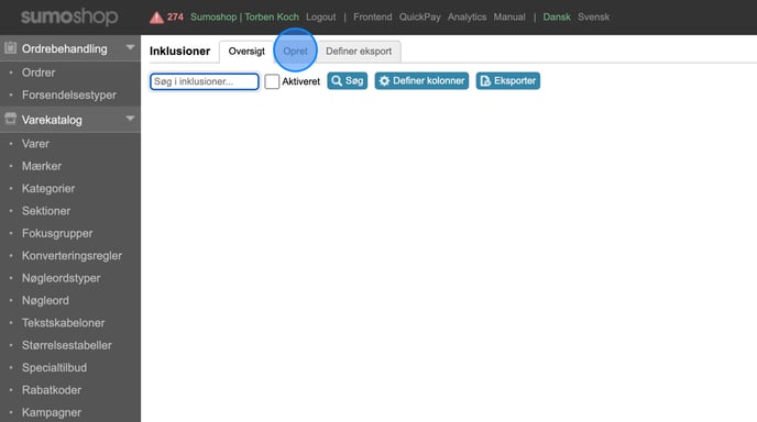 Create and Configure Inclusions for ProfitMetrics Integration - Step 4