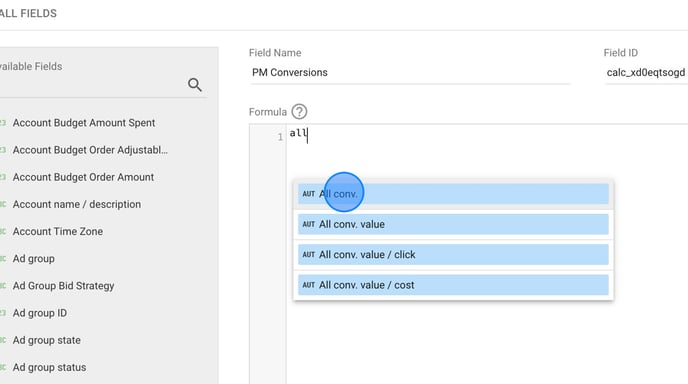 Create calculated fields for PM metrics in Looker Studio - Step 11