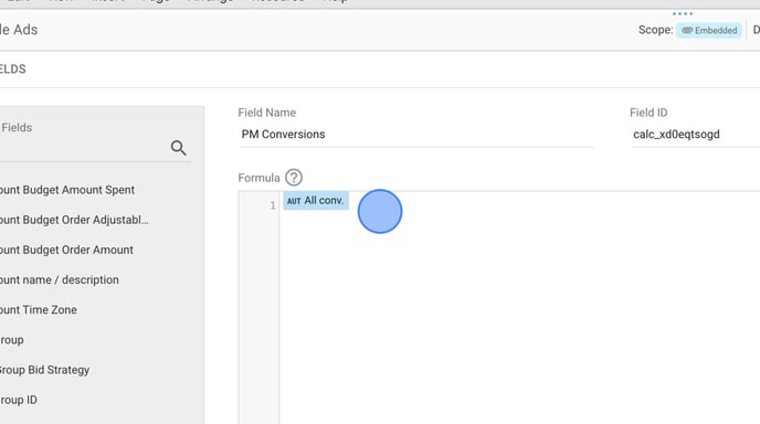 Create calculated fields for PM metrics in Looker Studio - Step 12