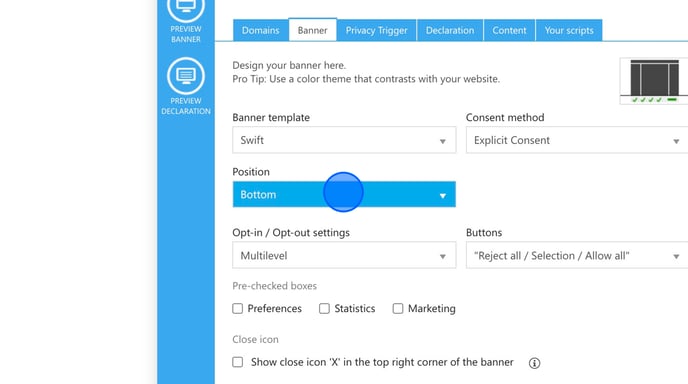 Customizing Cookiebot CMP Banner Design to Overlay - Step 15