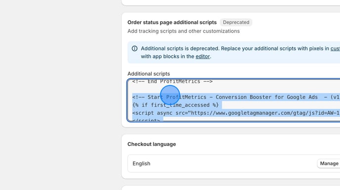 Customizing Shopify Order Status Page with Additional Script - Step 7