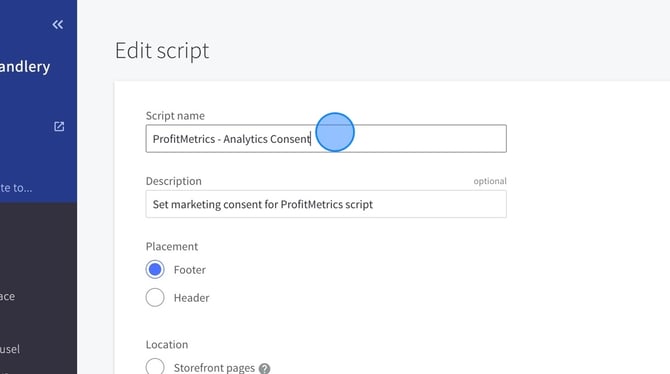 Editing a Script in BigCommerce Store Manager - Step 4