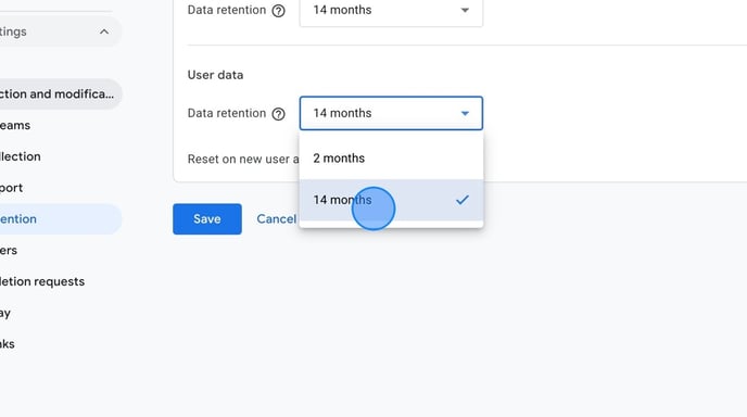 Enable Data Collection and Retention in Google Analytics - Step 26