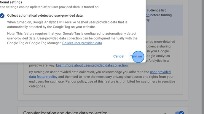 Enable Data Collection for Ads Personalization in Google Analytics - Step 8