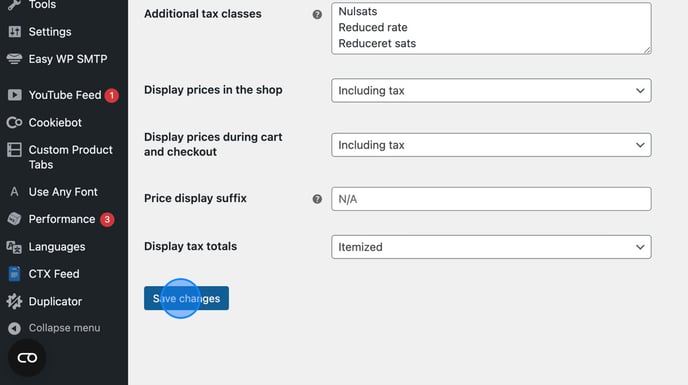 Enable Tax Rates and Prices for WooCommerce Settings - Step 11