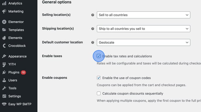 Enable Tax Rates and Prices for WooCommerce Settings - Step 4
