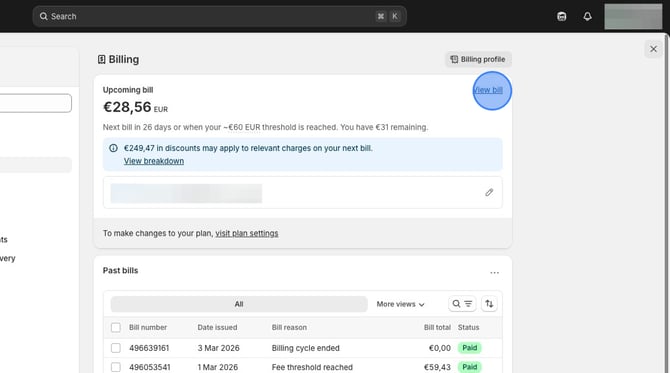 Export Shopify Billing History - Step 3