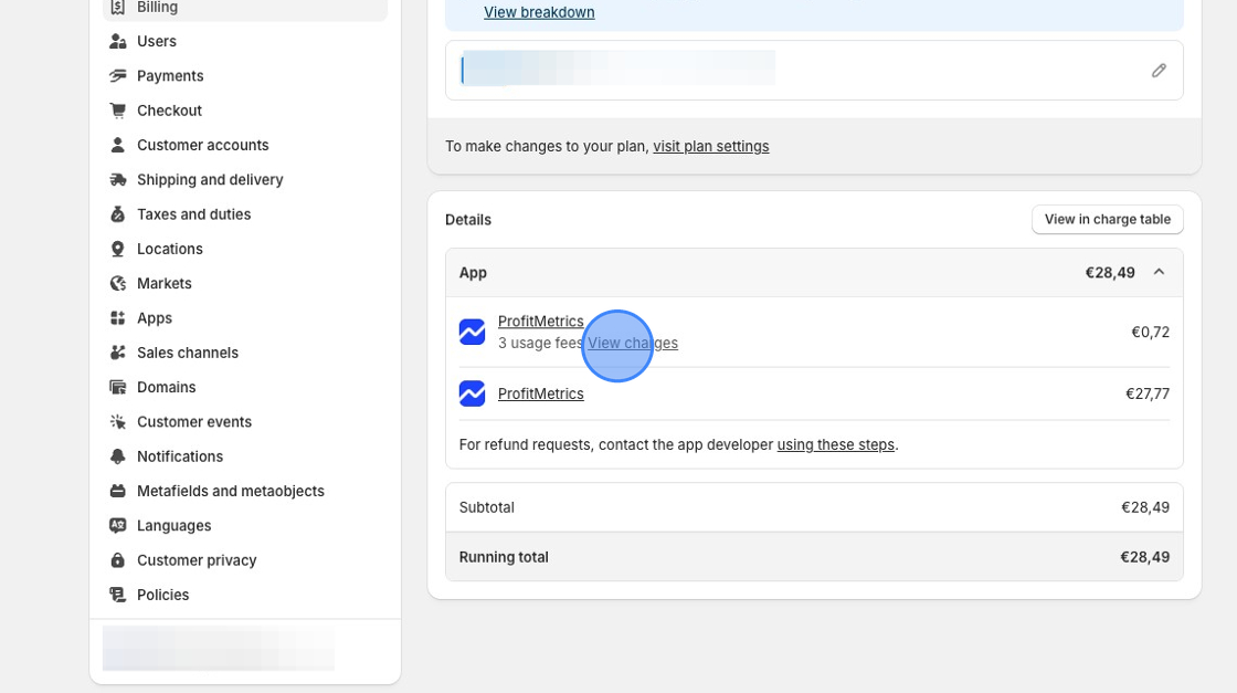 HOW TO BREAK DOWN PROFITMETRICS APP CHARGES ON YOUR SHOPIFY BILL