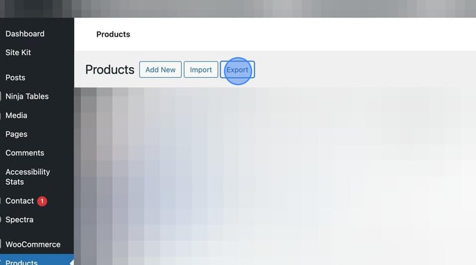 Exporting and Importing Products in WordPress Admin - Step 3