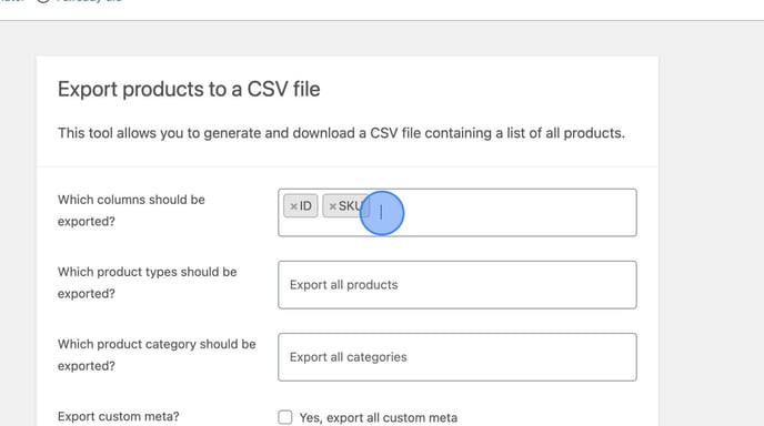 Exporting and Importing Products in WordPress Admin - Step 9 (1)