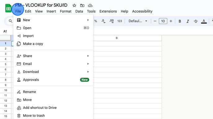 Guide to Importing and Exporting Data in Google Sheets - Step 2