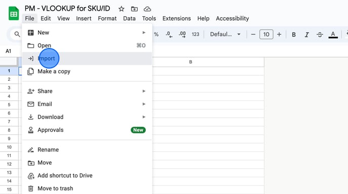 Guide to Importing and Exporting Data in Google Sheets - Step 3