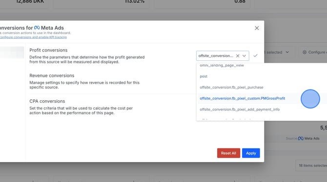 How to Configure Meta Conversion Booster in ProfitMetrics - Step 6-1