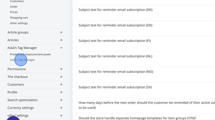 How to Edit and Save a Tag in Askås Tag Manager - Step 2