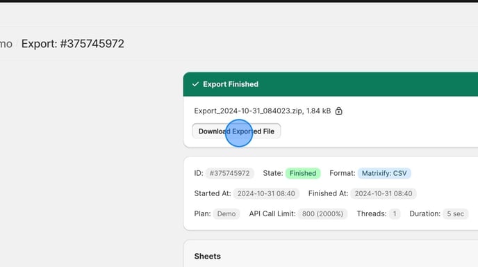 How to Export Data Using Matrixify on Shopify - Step 22