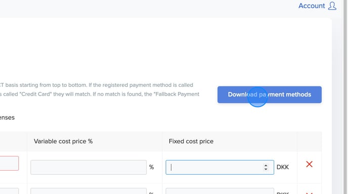 How to set up Payment costs - Step 3