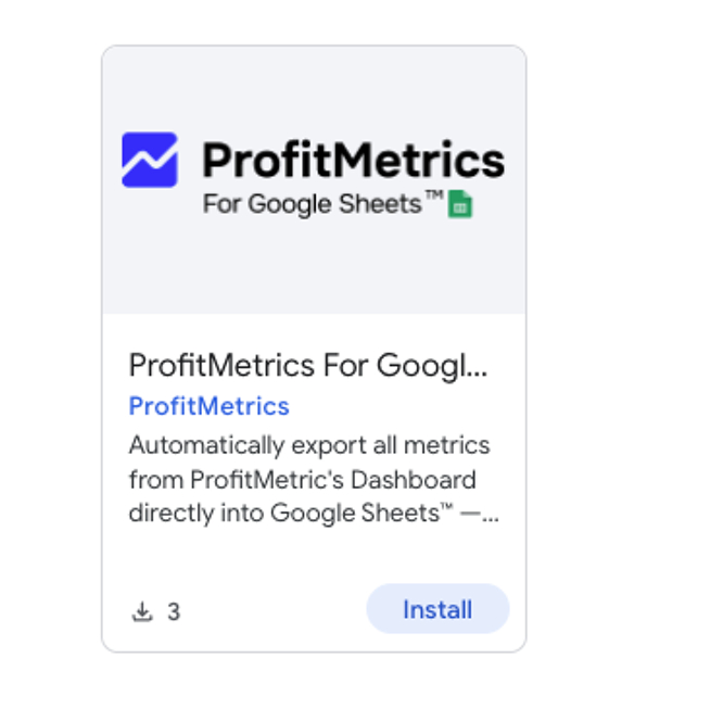How to set up the ProfitMetrics Google Sheets Extension to export Dashboard Data_KPI to Google Sheets  - Step 4