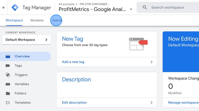 Import Google Analytics 4 container with custom settings - Step 2