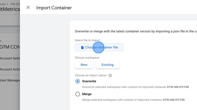 Import Google Analytics 4 container with custom settings - Step 4