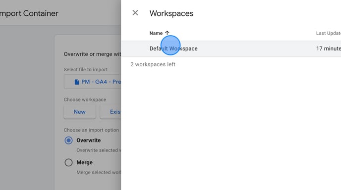 Import Google Analytics 4 container with custom settings - Step 6