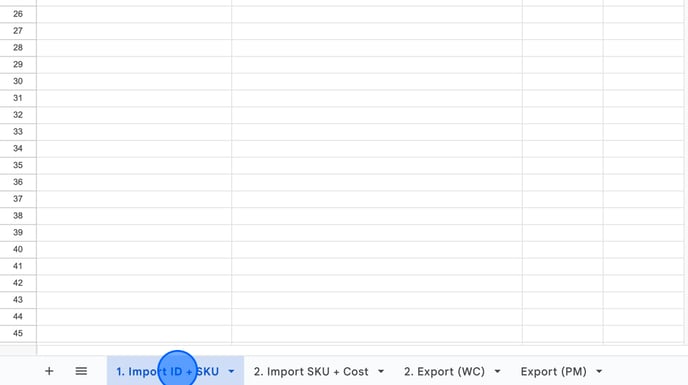 Importing data by keyboard shortcuts in Google Sheets - Step 2