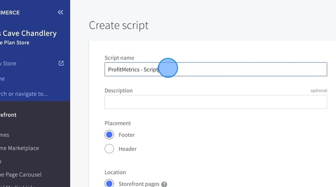 Installing ProfitMetrics Scripts on BigCommerce Store - Step 10