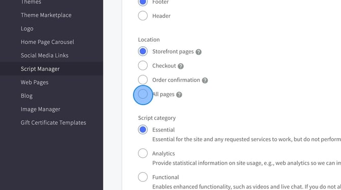 Installing ProfitMetrics Scripts on BigCommerce Store - Step 12