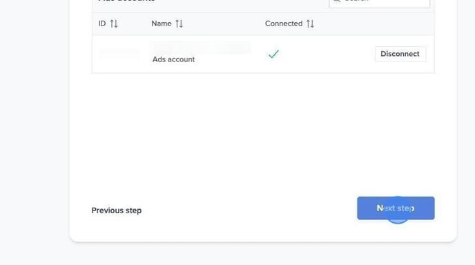 Reconnecting Bing Ads account in ProfitMetrics dashboard - Step 5