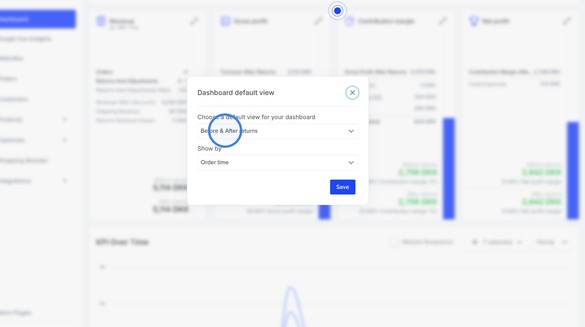 Returns Before and after click