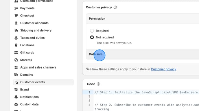 Set Up Custom Pixel for Customer Events in Shopify - Step 10