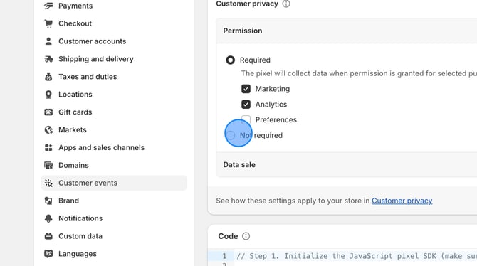 Set Up Custom Pixel for Customer Events in Shopify - Step 9