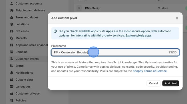 Set Up Custom Pixel for Shopify Conversion Tracking - Step 8