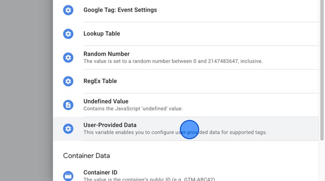 Setting Up User-Provided Data in Google Tag Manager - Step 4