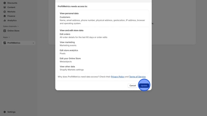 Sign Up for ProfitMetrics and Connect Your Shopify Store NEW - Step 13